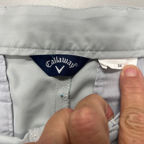 Calloway Golf Shorts Gray Flat front Shorts Mens 34 X 10’ Inseam - Picture 3 of 9